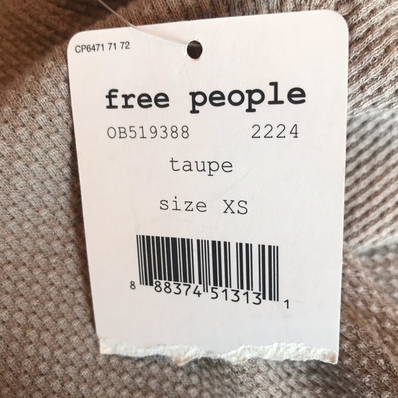 Free People NWT Mod Stripe Cuff Thermal Top - Picture 15 of 16